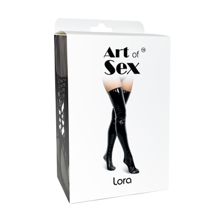 Сексуальні вінілові панчохи Art of Sex - Lora, розмір S, колір чорний - фото №4