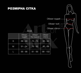 Боді Art of Sex - Jazz, колір чорний з ефектом мокрого оксамиту, Розмір L - №3