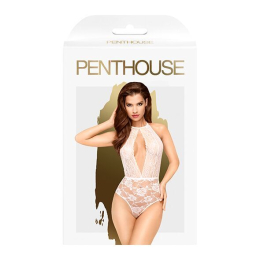 Боді з глибоким декольте та високими трусиками Penthouse - Toxic Powder White L/XL - - фото №3