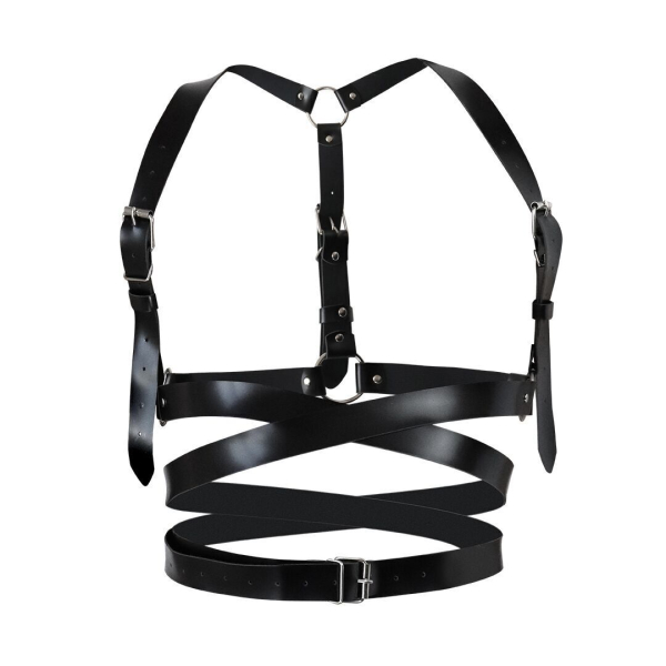 Шкіряна портупея Art of Sex - Melani Leather harness, Чорна L-2XL 