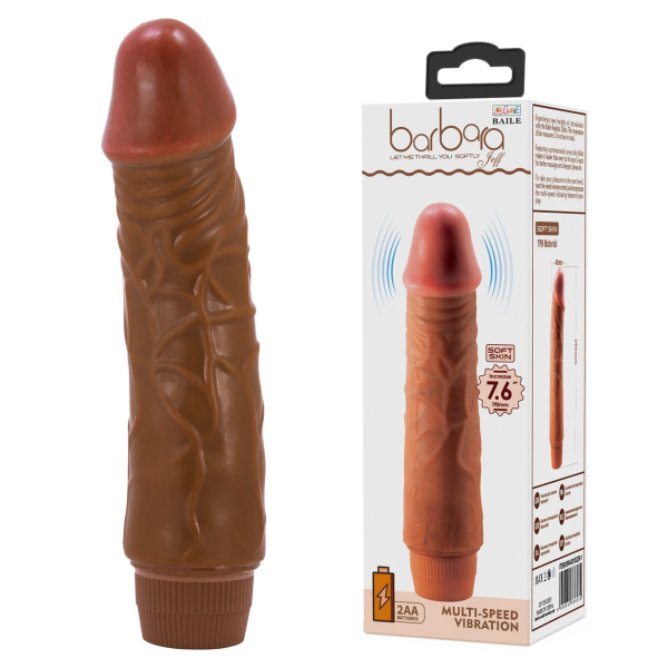 Вібратор Barbara Jeff Vibrator 7,6" Brown - фото