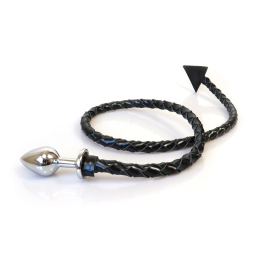 Металева анальна пробка S з диявольським хвостом Art of Sex - Succubus, екошкіра, чорний - - фото №2