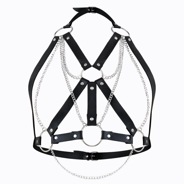 Портупея жіноча Art of Sex - Aiden Leather harness, Чорна L-2XL 
