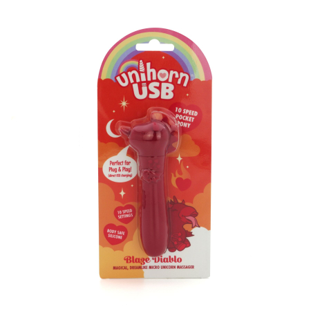 Вібратор-єдиноріжка Unihorn USB Bullet – Blaze Diablo віброкуля, USB-зарядка, 10 режимів - фото №6
