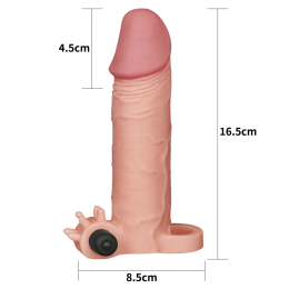 Насадка з вібрацією Pleasure X-Tender Vibrating Penis Sleeve Add 1 Flesh - - фото №2