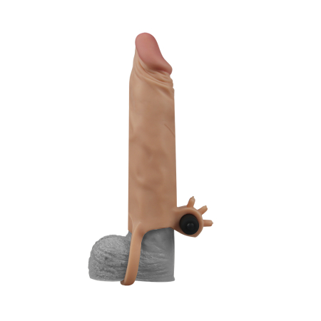 Насадка з вібрацією Pleasure X-Tender Vibrating Penis Sleeve Add 2 Flesh - фото №2
