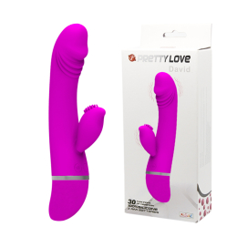 Вібратор із кліторальним стимулятором Pretty Love David Vibrator - фото