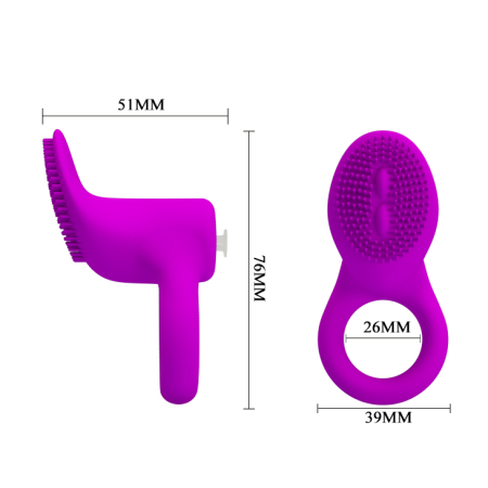 Ерекційне кільце з вібрацією Pretty Love Cobra Penis Ring Vibrating Purple - фото №3