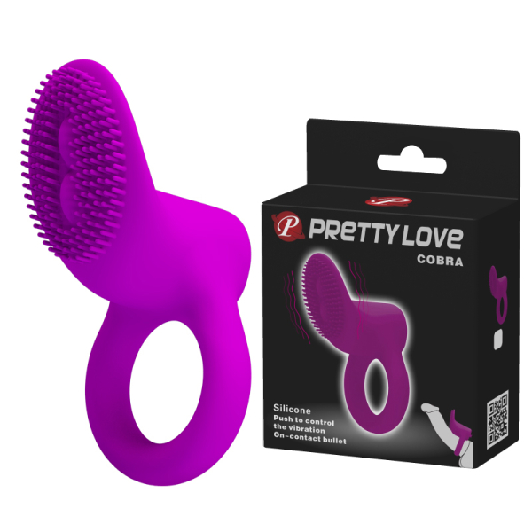 Ерекційне кільце з вібрацією Pretty Love Cobra Penis Ring Vibrating Purple - фото