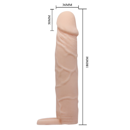 Насадка Pretty Love Penis Sleeve Flesh 7" - фото №3