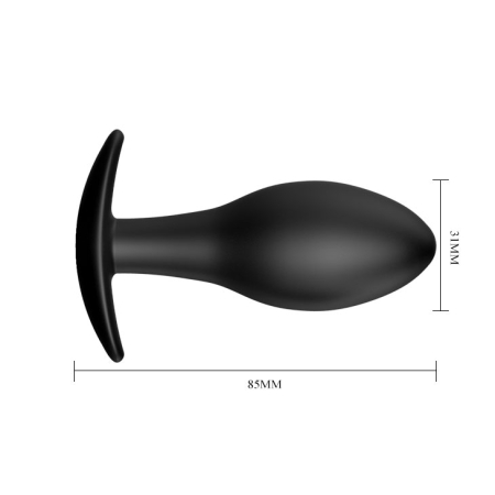 Анальний затор Pretty Love Round Anal Butt Plug Black - фото №2
