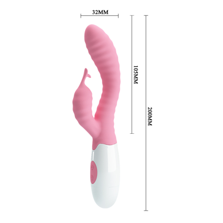 Вибратор с клиторальным стимулятором Pretty Love Pete Vibrator Pink №2