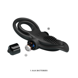Эрекционное кольцо с вибрацией Pretty Love Vibro Penis Ring Black - №5