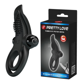 Эрекционное кольцо с вибрацией Pretty Love Vibro Penis Ring Black 