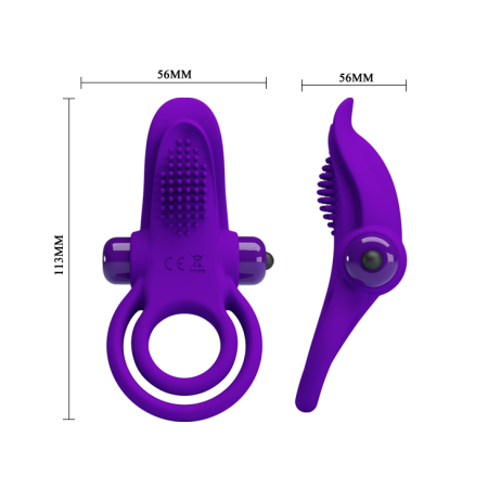 Ерекційне кільце з вібрацією Pretty Love Vibro Penis Ring Purple - фото №3