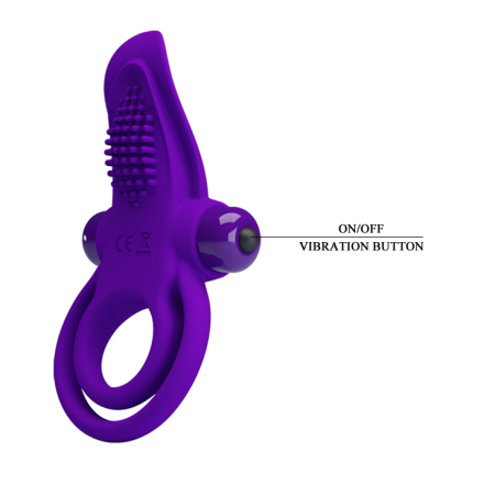 Ерекційне кільце з вібрацією Pretty Love Vibro Penis Ring Purple - фото №4