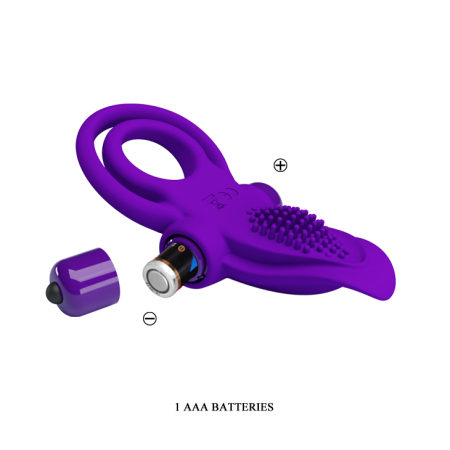 Ерекційне кільце з вібрацією Pretty Love Vibro Penis Ring Purple - фото №5