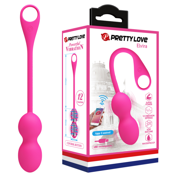 Віброкульки Pretty Love Elvira Phone control vibro balls Pink - фото