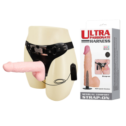 Страпон с вибрацией Ultra Passionate Harness Vibrating Strap On Flesh 