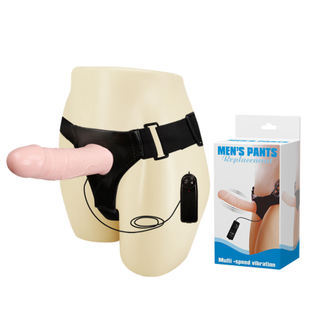 Страпон з вібрацією Men's Pants Replacement Vibrating Strap On Flesh - фото