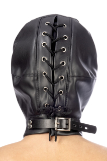 Капюшон з кляпом для БДСМ Fetish Tentation BDSM hood in leatherette with removable gag - - фото №2