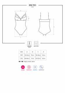 Мереживне боді з доступом Obsessive 818-TED-1 teddy M/L, чорне - - фото №7