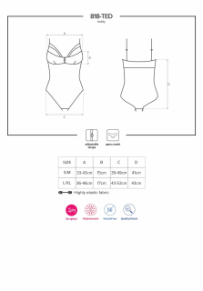 Мереживне боді з доступом Obsessive 818-TED-1 teddy XS/S, чорне - №7