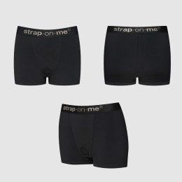 Шорти з фіксацією ділдо Strap-On-Me Harness Lingerie Allure - S - Black - - фото №2