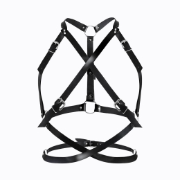 Портупея жіноча Art of Sex - Agnessa Leather harness, Чорний L-2XL - фото