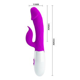 Вібратор із кліторальним стимулятором Pretty Love PETER Vibrator Purple - - фото №2