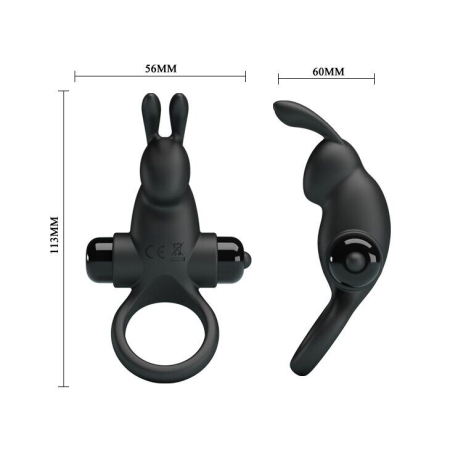 Ерекційне кільце Pretty Love Vibrant penis ring I Black - фото №3