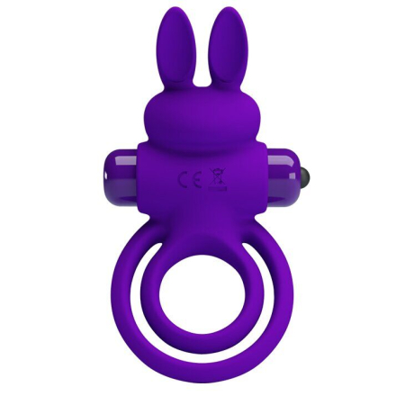 Ерекційне кільце з вібрацією Pretty Love Vibro Penis Ring Bunny IIII Purple - фото №2