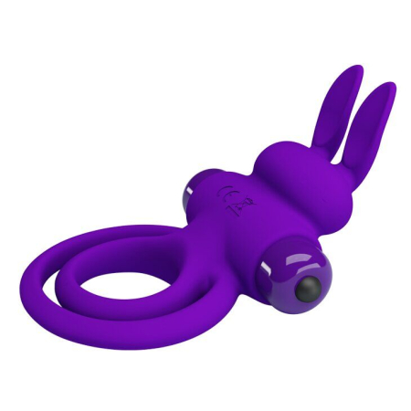Ерекційне кільце з вібрацією Pretty Love Vibro Penis Ring Bunny IIII Purple - фото №3