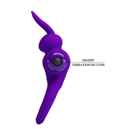 Эрекционное кольцо с вибрацией Pretty Love Vibro Penis Ring Bunny IIII Purple - №5