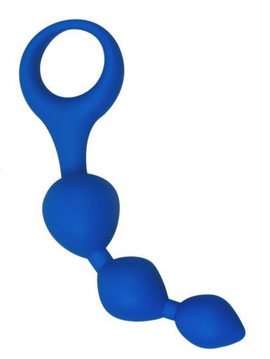 Анальні кульки Alive Triball Blue, силікон, макс. діаметр 2 см - фото