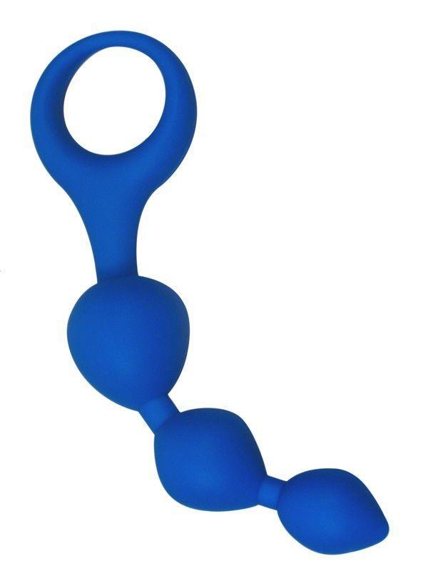 Анальні кульки Alive Triball Blue, силікон, макс. діаметр 2 см - фото