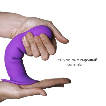 Дилдо з присоскою Adrien Lastic Hitsens 3 Purple, відмінно для страпона, діам. 4,1см, довжина 18,2см №3