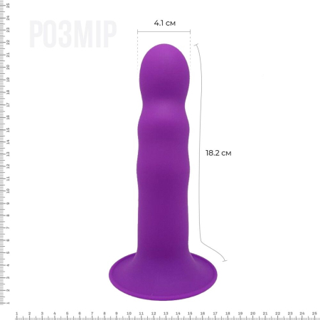 Дилдо з присоскою Adrien Lastic Hitsens 3 Purple, відмінно для страпона, діам. 4,1см, довжина 18,2см №2