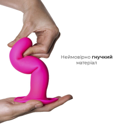 Дилдо з присоскою Adrien Lastic Hitsens 4 Pink, відмінно для страпона, діаметр 3,7см, довжина 17,8см - - фото №3