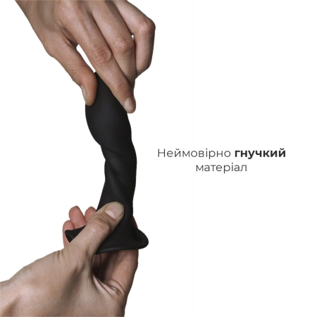 Дилдо з присоскою Adrien Lastic Hitsens 5 Black, відмінно для страпона, діаметр 2,4 см, довжина 13см №3