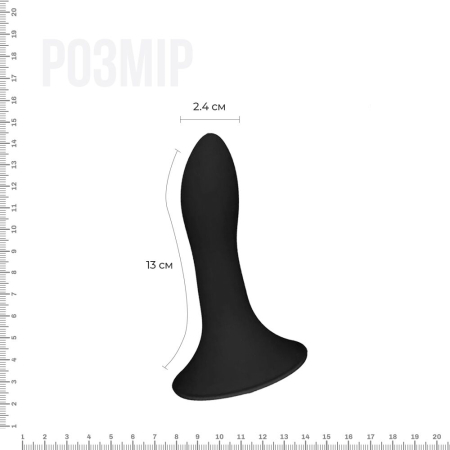 Дилдо з присоскою Adrien Lastic Hitsens 5 Black, відмінно для страпона, діаметр 2,4 см, довжина 13см №2