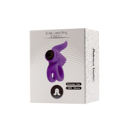 Ерекційне віброкільце Adrien Lastic Bullet Lastic Ring з язичком і щіточкою для стимуляції клітора - - фото №5