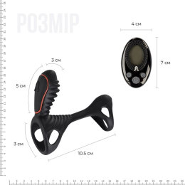 Вібронасадка на член Adrien Lastic Gladiator з пультом LRS, стимуляція клітора та точки G, 2 мотори - - фото №2