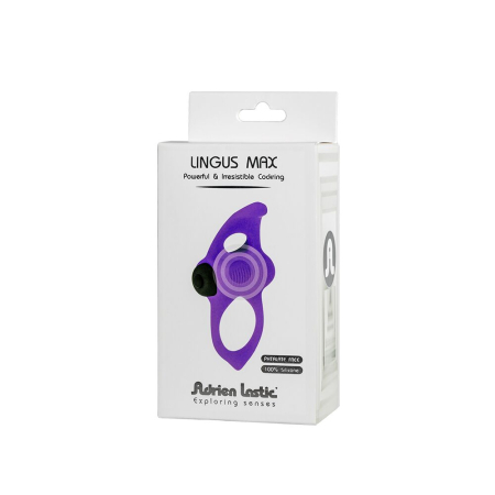 Ерекційне віброкільце Adrien Lastic Lingus MAX Violet з язичком для стимуляції клітора №5