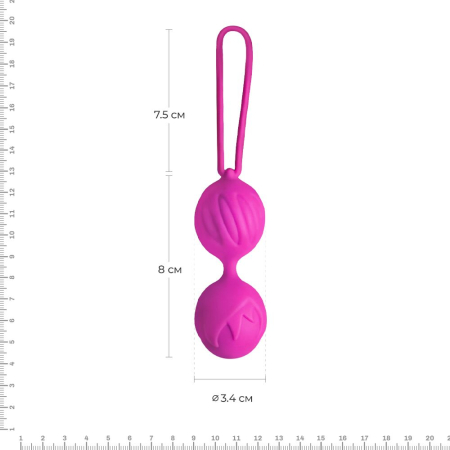 Вагінальні кульки Adrien Lastic Geisha Lastic Balls Mini Magenta (S), діаметр 3,4 см, вага 85 г - фото №2