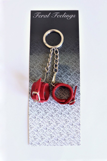 Брелок Наручники з пряжкою Червоний - - фото №2