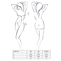 Комплект білизни Passion CANNE SET L/XL, black, ліф-бандо, пояс-спідничка, стрінги - - фото №3