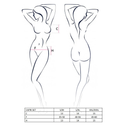 Комплект білизни під латекс Passion CAPRI SET S/M, black, міні-бікіні, стрінги, пояс для панчох - №3