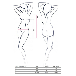 Прозора сорочка з декольте Passion HAYLIN CHEMISE L/XL, black, трусики, квітковий візерунок - - фото №3