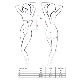 Комплект білизни Passion IMAGINE SET OpenBra L/XL, black, ліф - міні-сорочка, трусики з оборками - №5